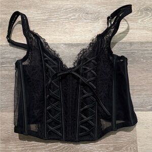 Victoria's Secret Black Mesh Corset